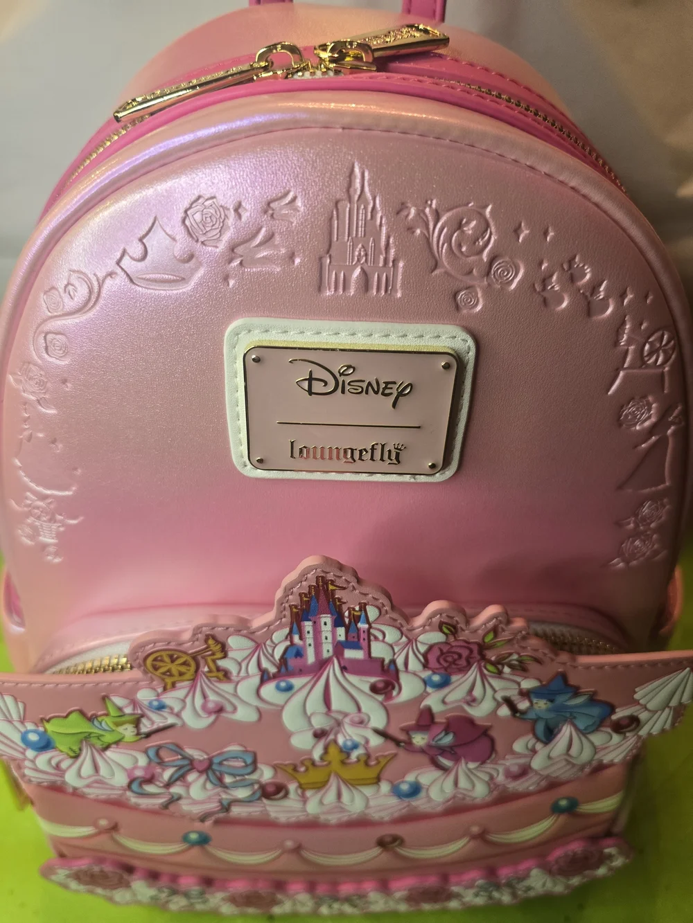 DISNEY LOUNGEFLY Sleeping Beauty Aurora Celebration Cake Mini Backpack Mint New